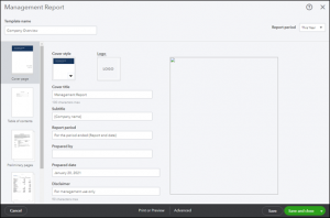 Customizing a Management Report